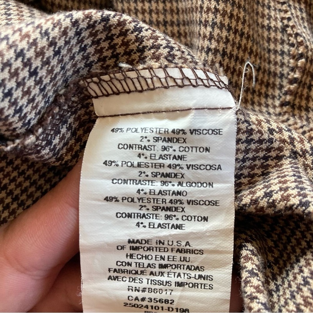 Bebe Brown Houndstooth Pencil Dark Light Academia Skirt Size 8 - Picture 5 of 5